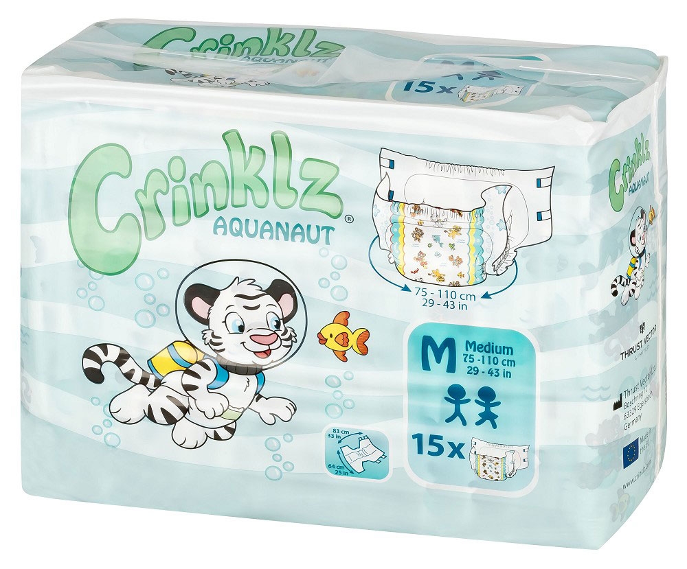 Crinklz "Aquanaut" Windeln mit lustigen Motiven - Medium - Packung