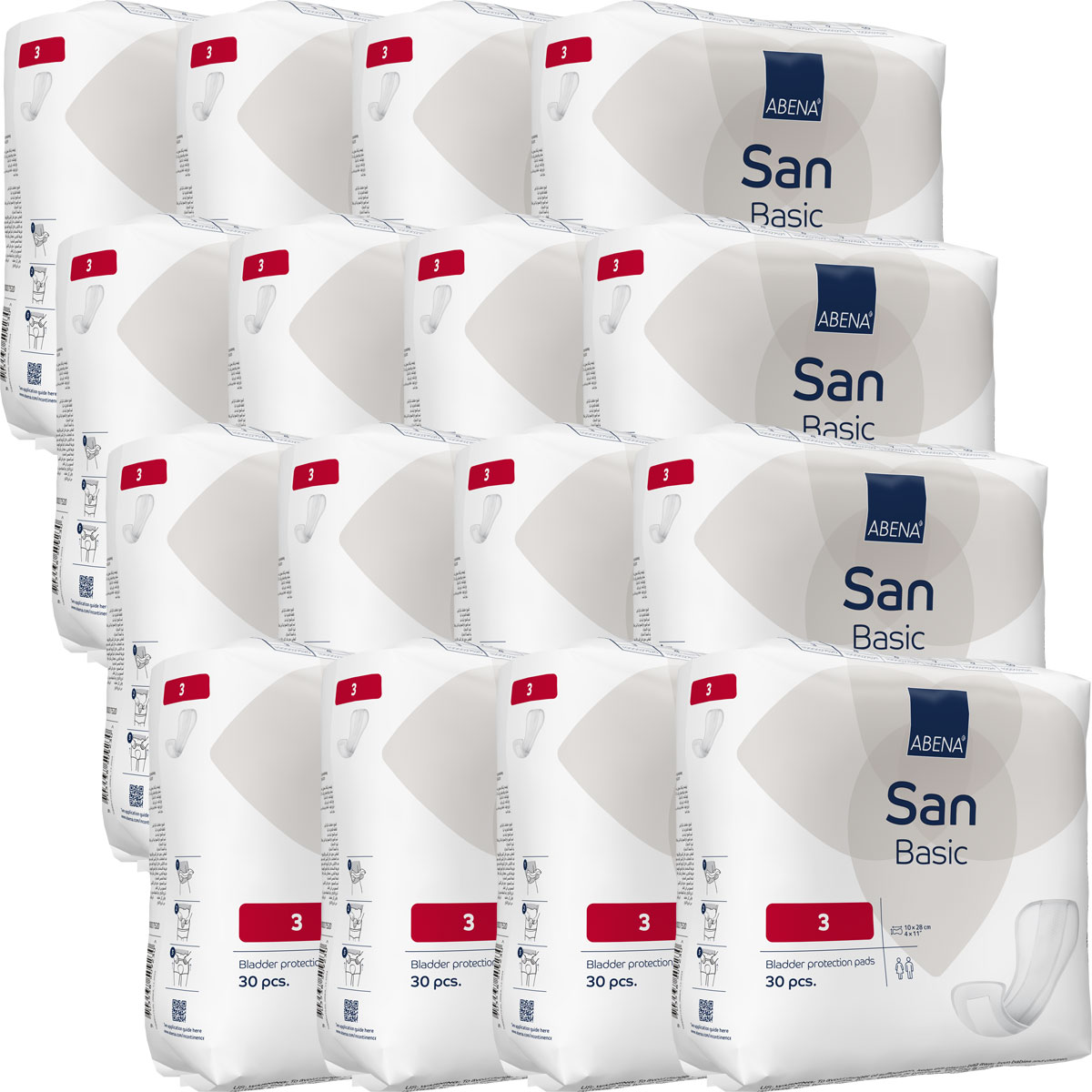 ABENA San Basic 3 - Inkontinenz-Einlagen - Saugkraft: 320ml - 12x30 St. Karton
