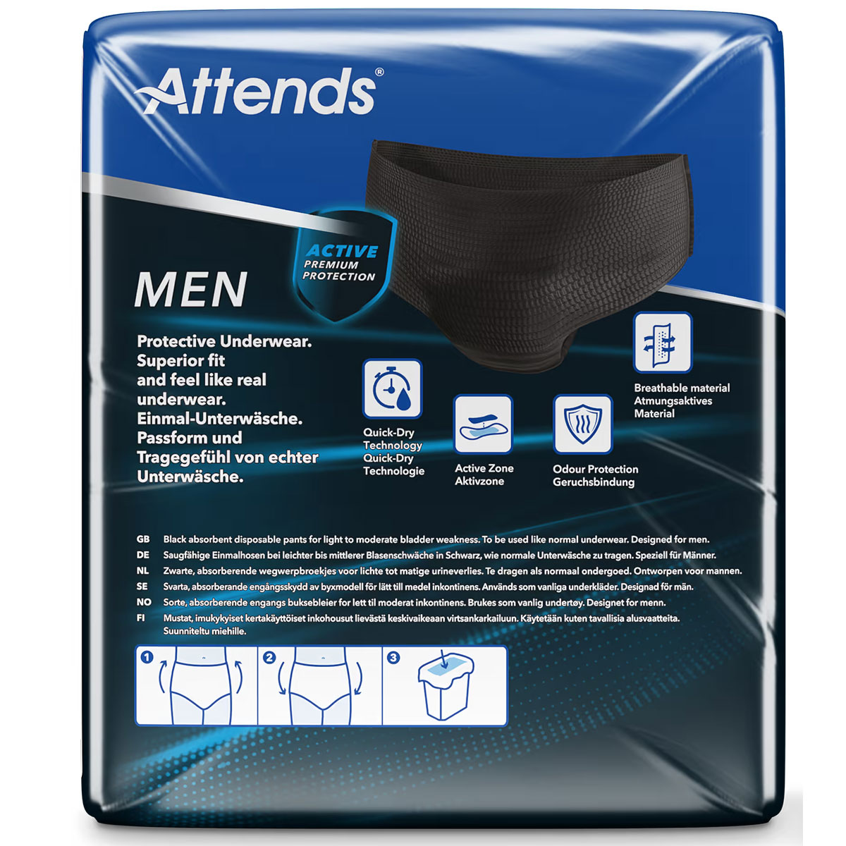 Attends Men Protective Underwear 3 - Pants für Männer - Medium (M)