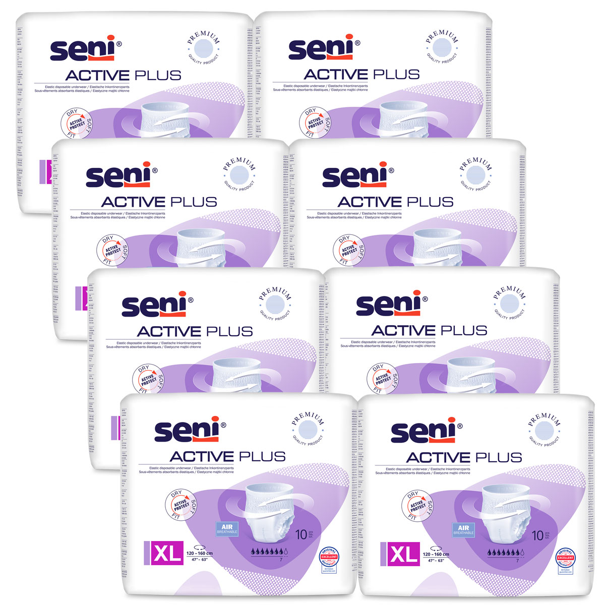 SENI Active PLUS - Inkontinenz-Pants EXTRA LARGE | 8x10 (80) Stück