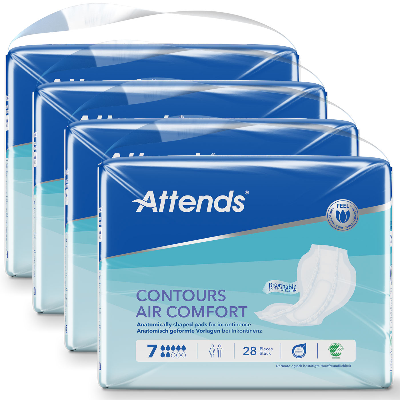 ATTENDS Contours AIR Comfort 7 - atmungsaktive Vorlage - 4x28 Stück ATTENDS Contours AIR Comfort 7 - atmungsaktive Vorlage - 4x28 Stück