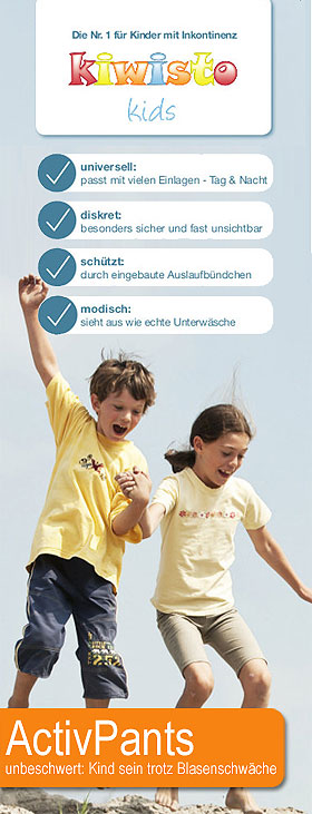 Inkontinenzslips für größere Kinder Kiwisto Active Pants