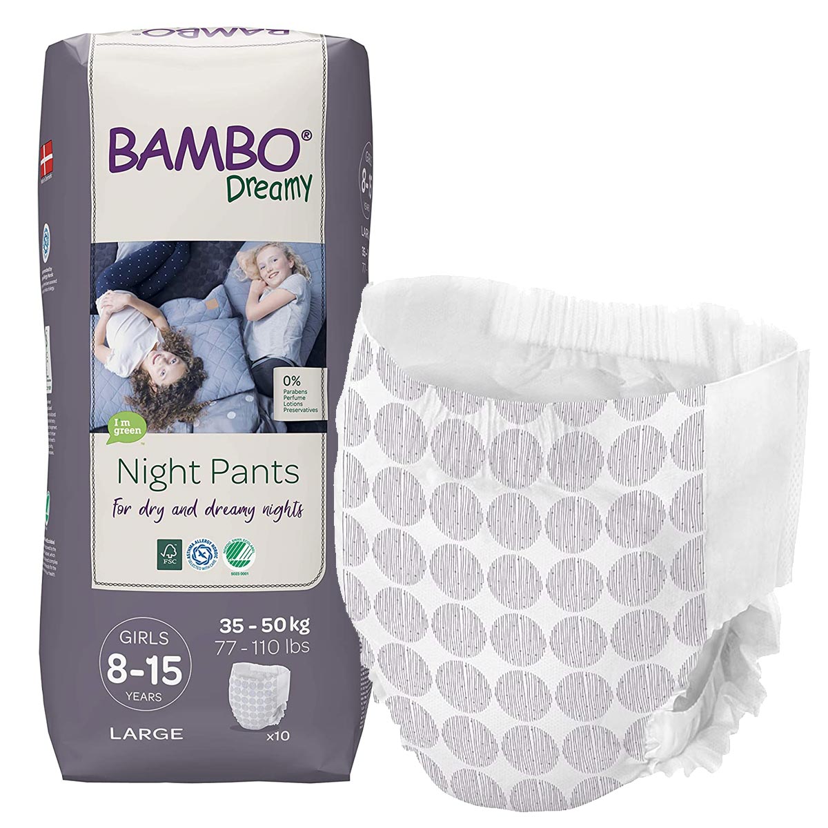 Bambo Dreamy - Night Pants Mädchen / Girl - 8 bis 15 Jahre (35-50 kg) - 10 St. Pack