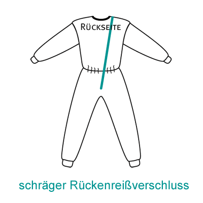 mit schrägen Rückenreißverschluss