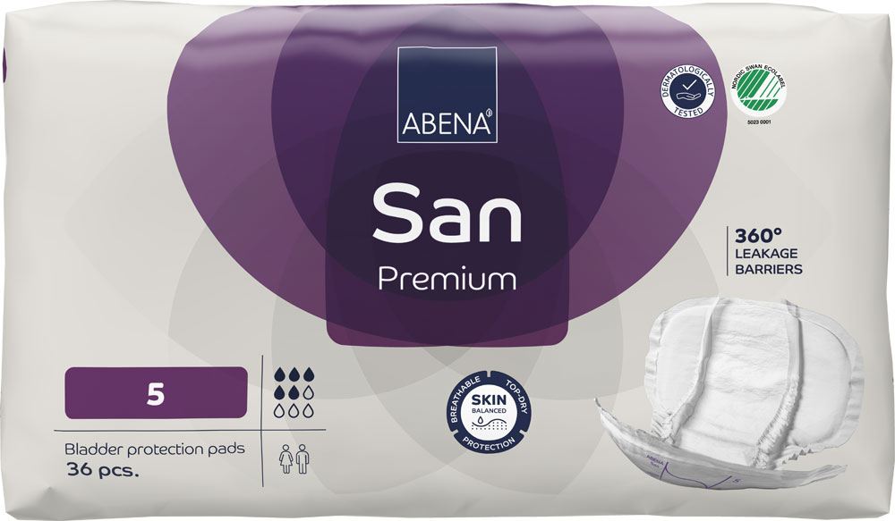 ABENA San PREMIUM Nr. 5 - Inkontinenz Vorlagen - 1.200ml (4x36 Stück)