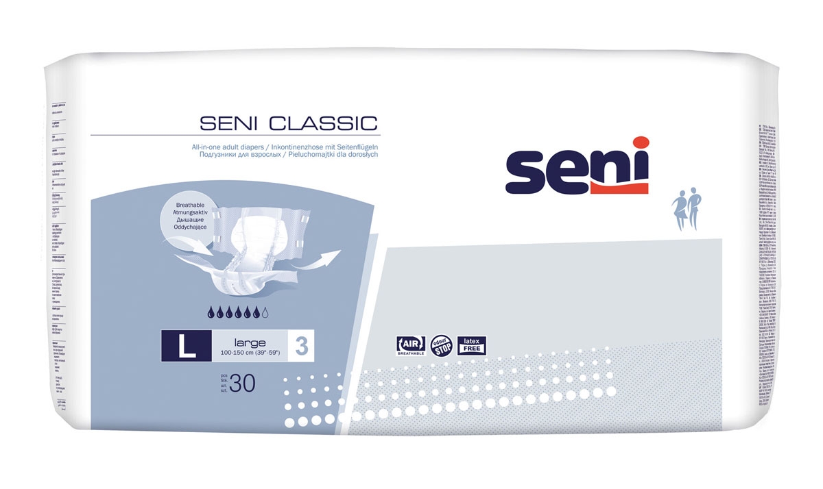 SENI CLASSIC - Gr. 3 Large - Windelhosen für den Tag, 30 Stück Packung