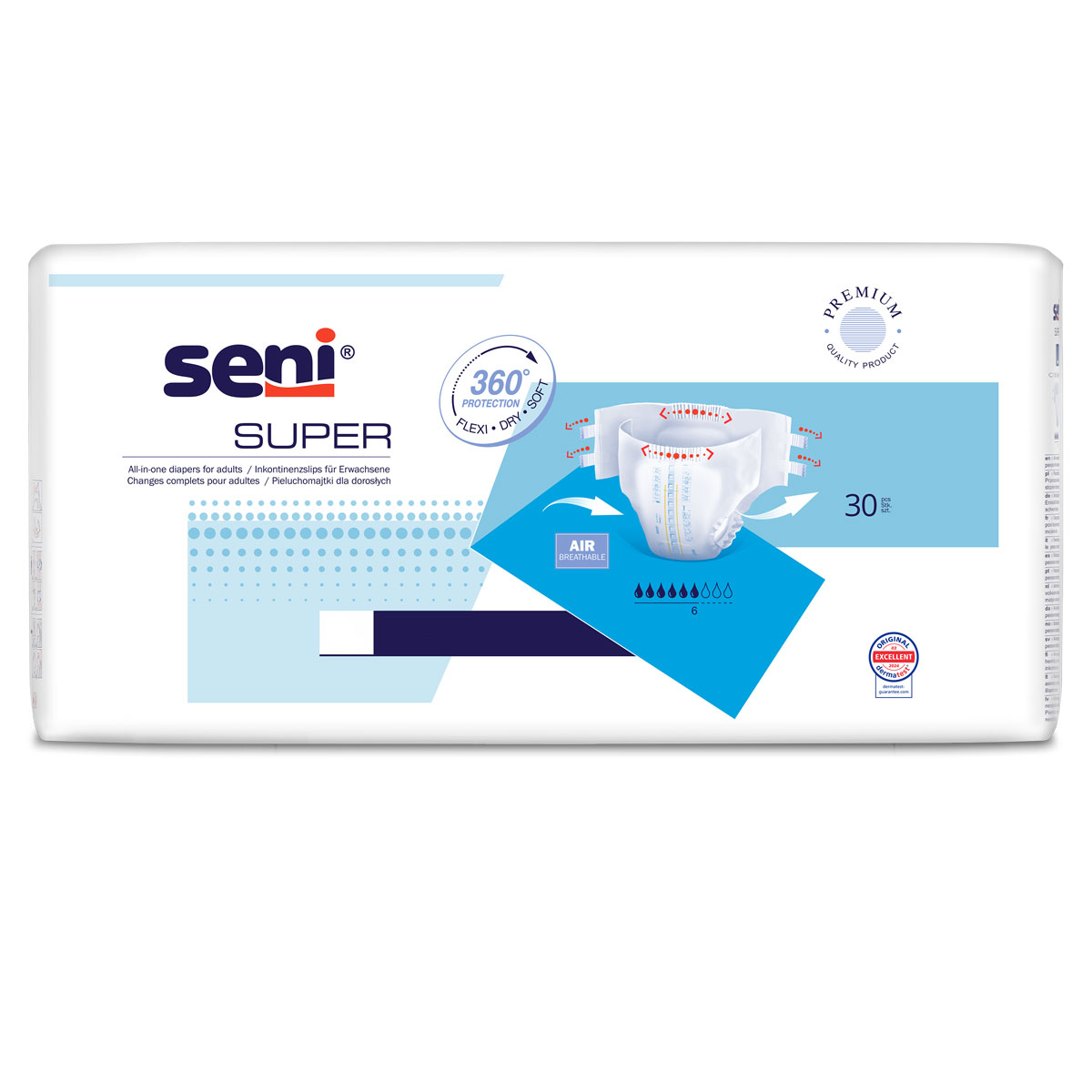 SENI Super - Premium Windeln - 30 Stück Pack - S | M | L | XL