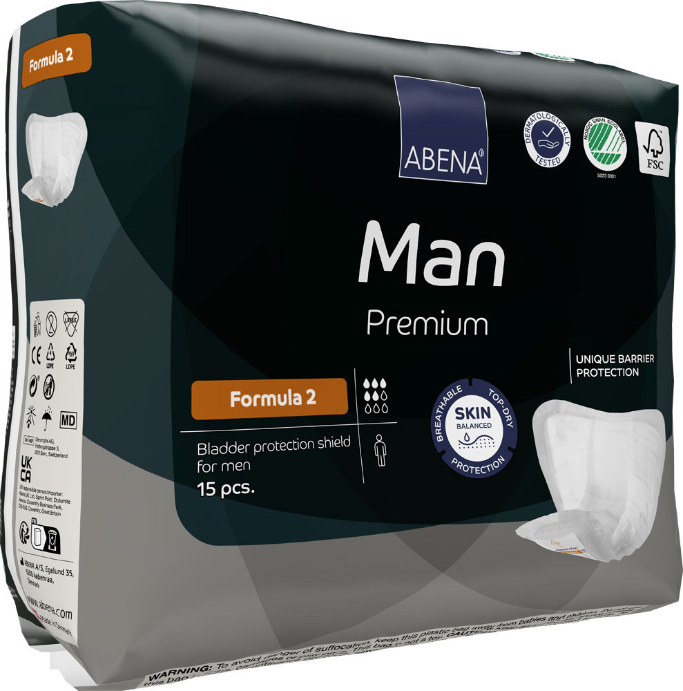 ABENA Man Formula 2 Premium - Inkontinenzeinlagen für den Mann - 700ml - 15 Stück
