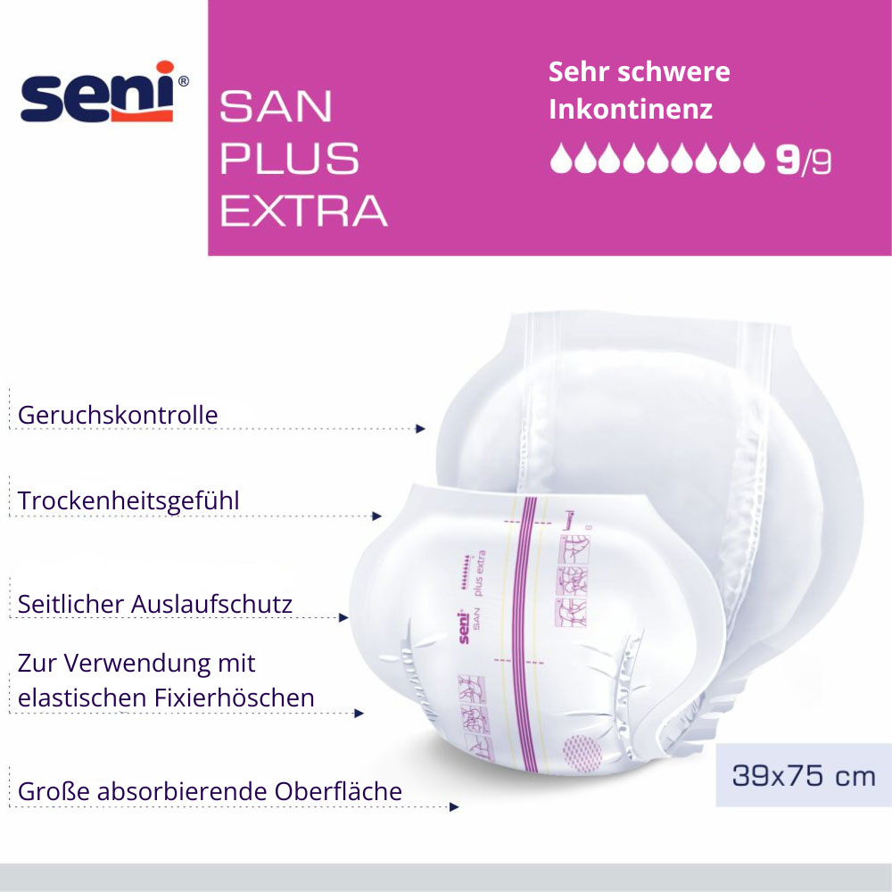 Seni SAN PLUS EXTRA - anatomische Vorlagen - 90 (3x30) Stück