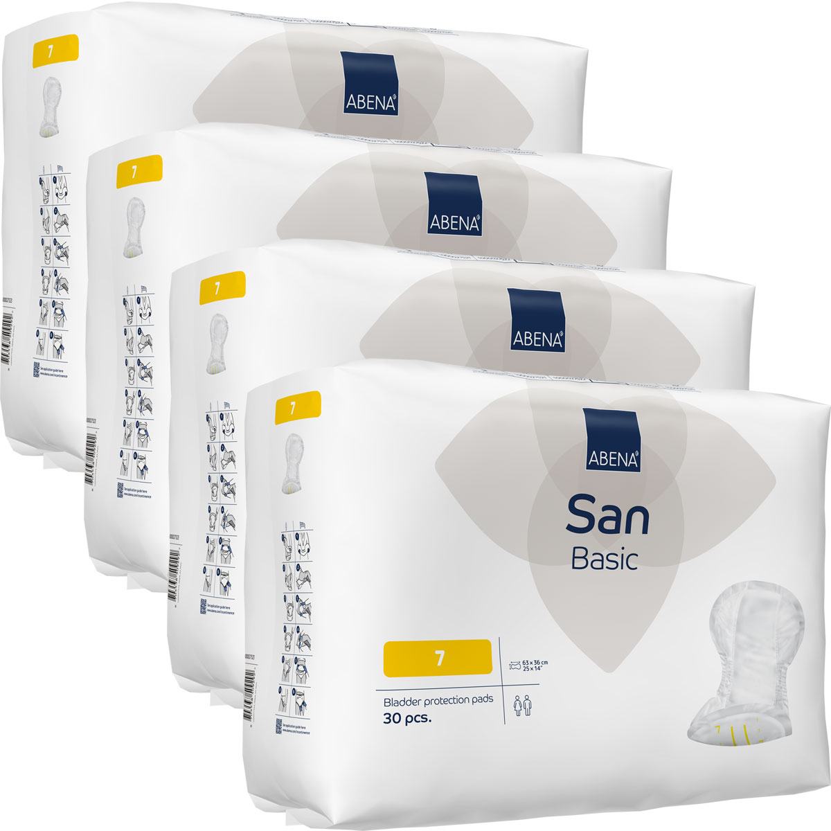 ABENA San Basic 7 - Inkontinenz-Vorlagen - Saugkraft: 1.700ml - 4x30 St. Karton