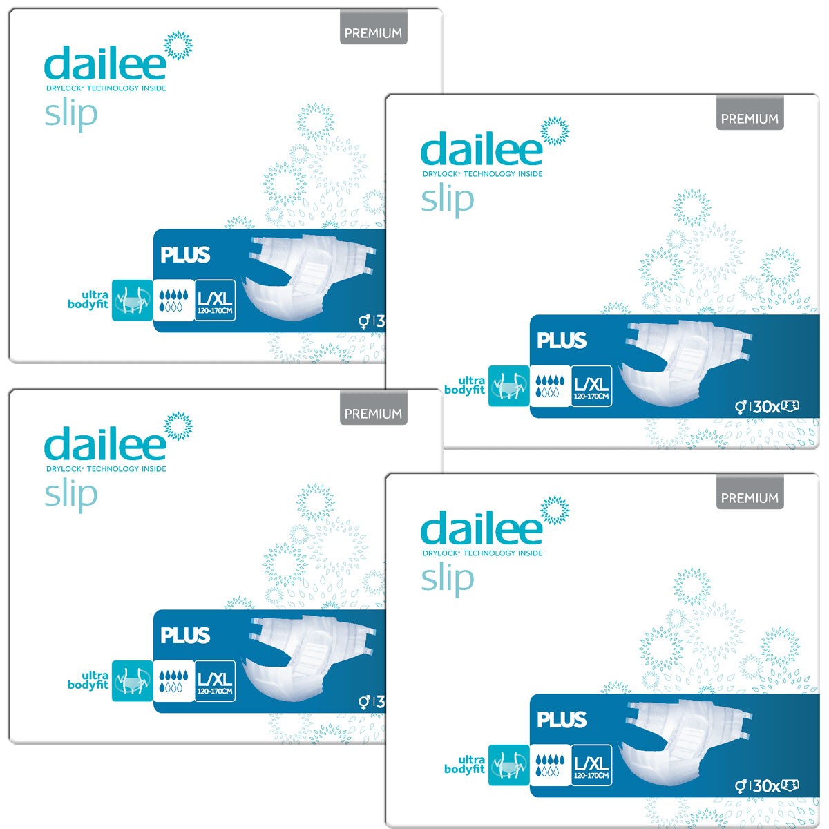 Dailee Slip Premium Plus | Large (L/XL) | 4x30 St. Karton