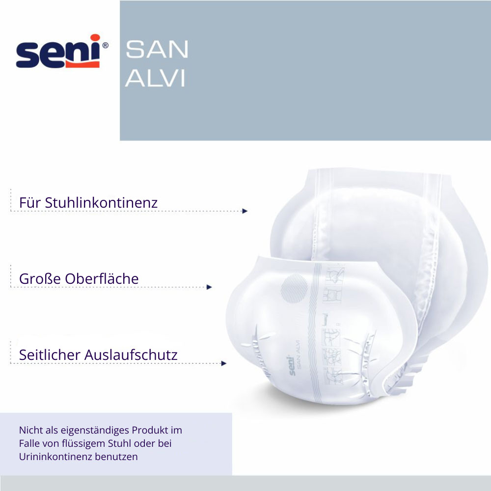 Seni SAN ALVI - Vorlagen bei Stuhlinkontinenz, 30 Stück Pack