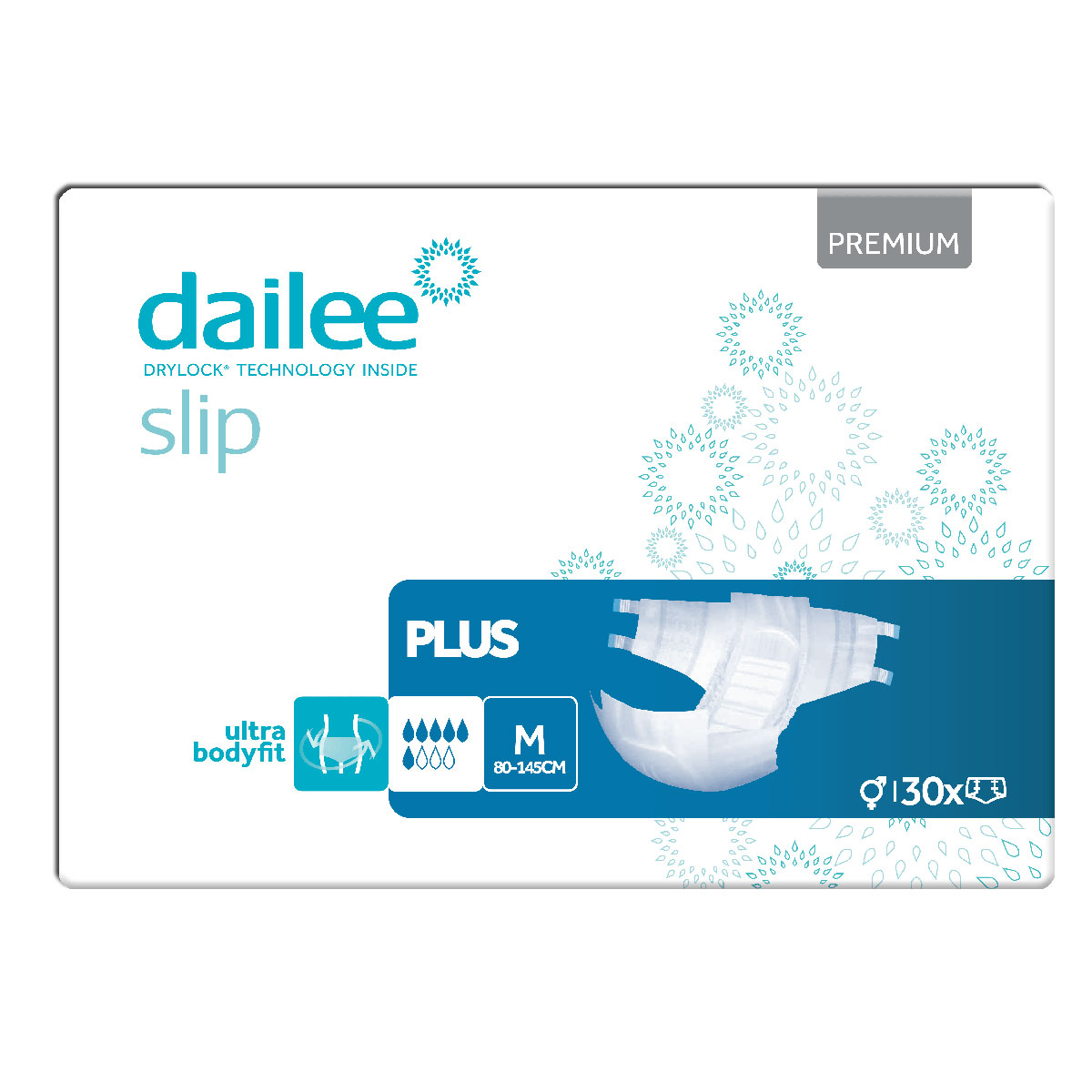 Dailee Slip Premium Plus | Medium (M) | 4x30 St. Karton Dailee Slip Premium Plus | Medium (M) | 30 Stück Packung