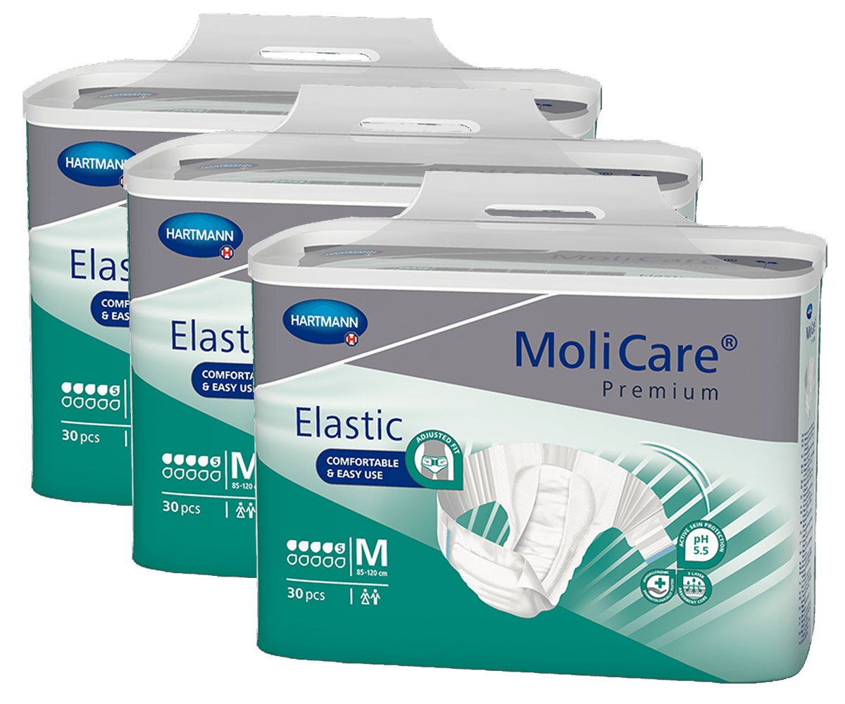 HARTMANN MoliCare® Premium ELASTIC - 5 Tropfen - Gr. Medium (M), Inkontinenzwindel - 90 Stück