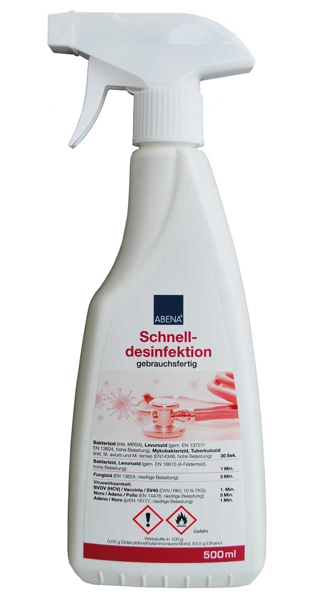 Abena Schnelldesinfektion - Oberflächendesinfektions- Spray 500ml