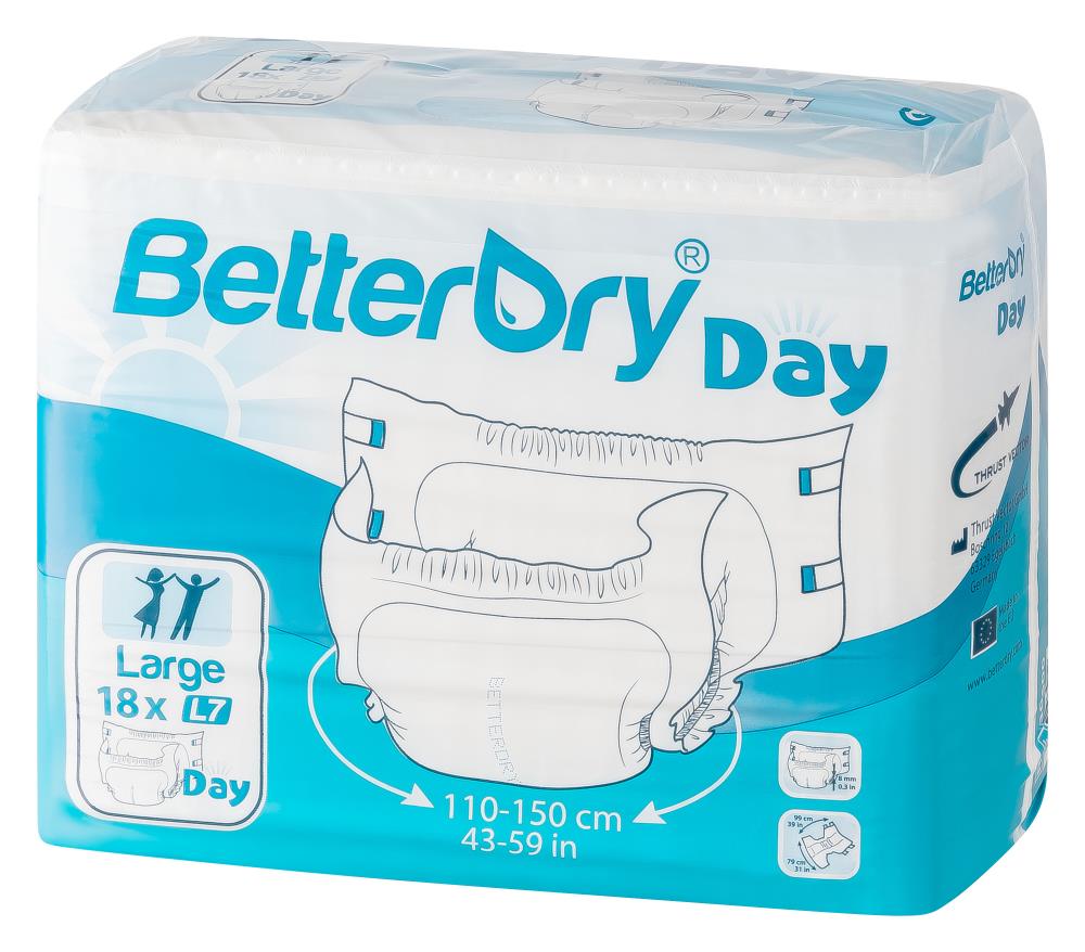 BetterDry Windeln mit Folie Tagwindeln Größe Large für Erwachsene BetterDry Windeln mit Folie Tagwindeln Größe Large für Erwachsene