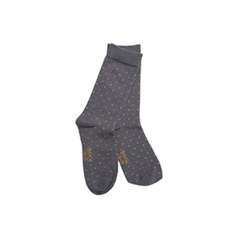 Socken Bambus Pünktchen grey-orange