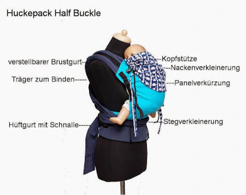 Huckepack Half Buckle Medium türkis Eulen
