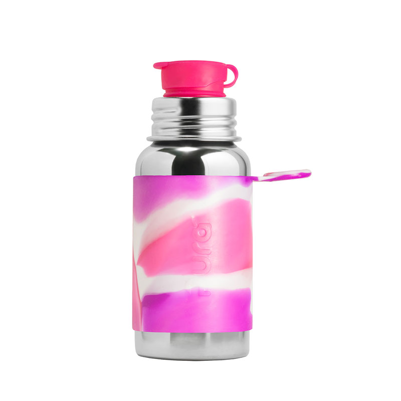 Pura Sportflasche 532ml mit Sleeve pink swirl