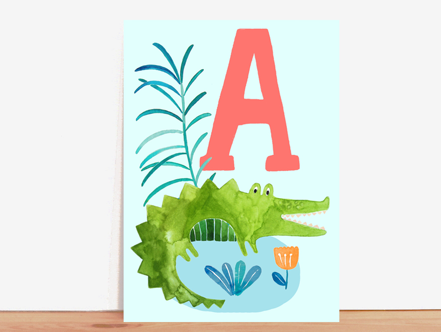 ABC-Karte A wie Alligator