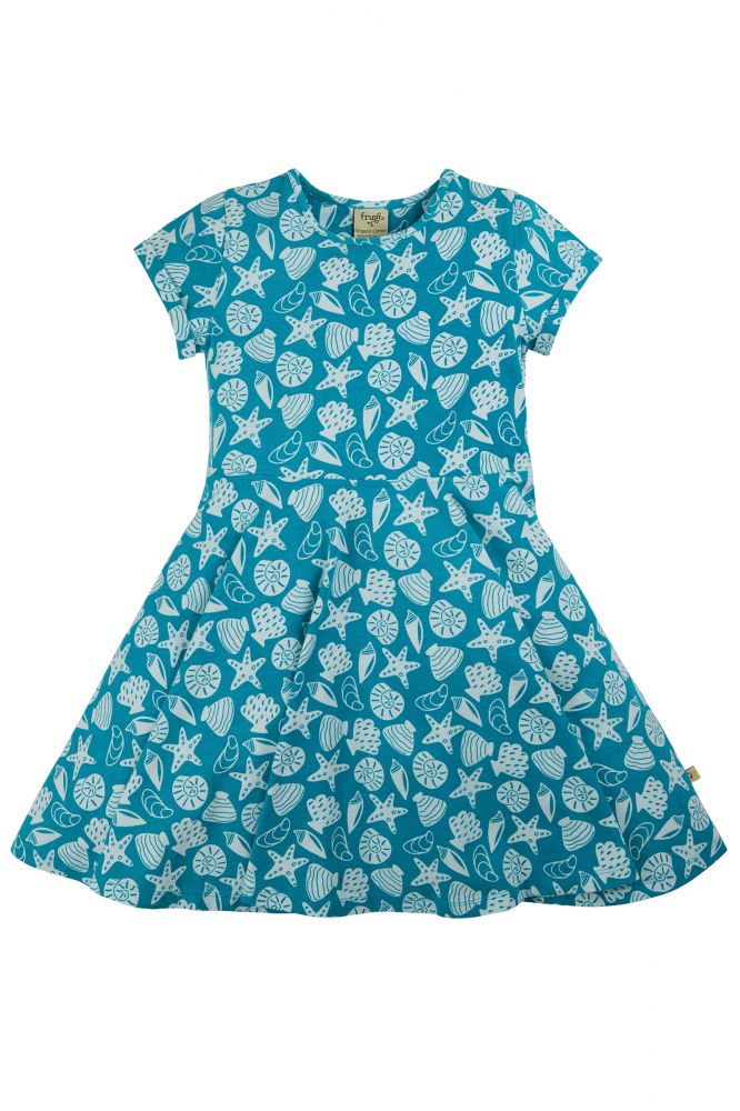 Spring Skater Kleid Muscheln Camper blau