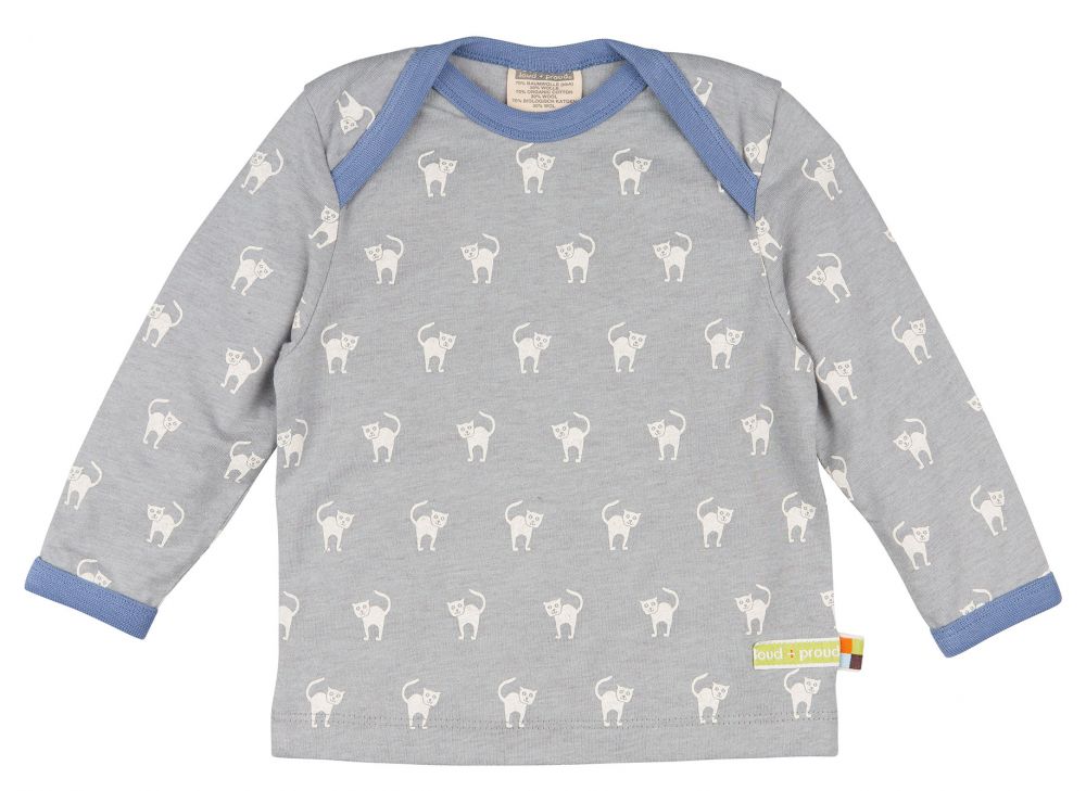 Shirt langarm BW/Wolle grey melange Shirt langarm BW/Wolle grey melange