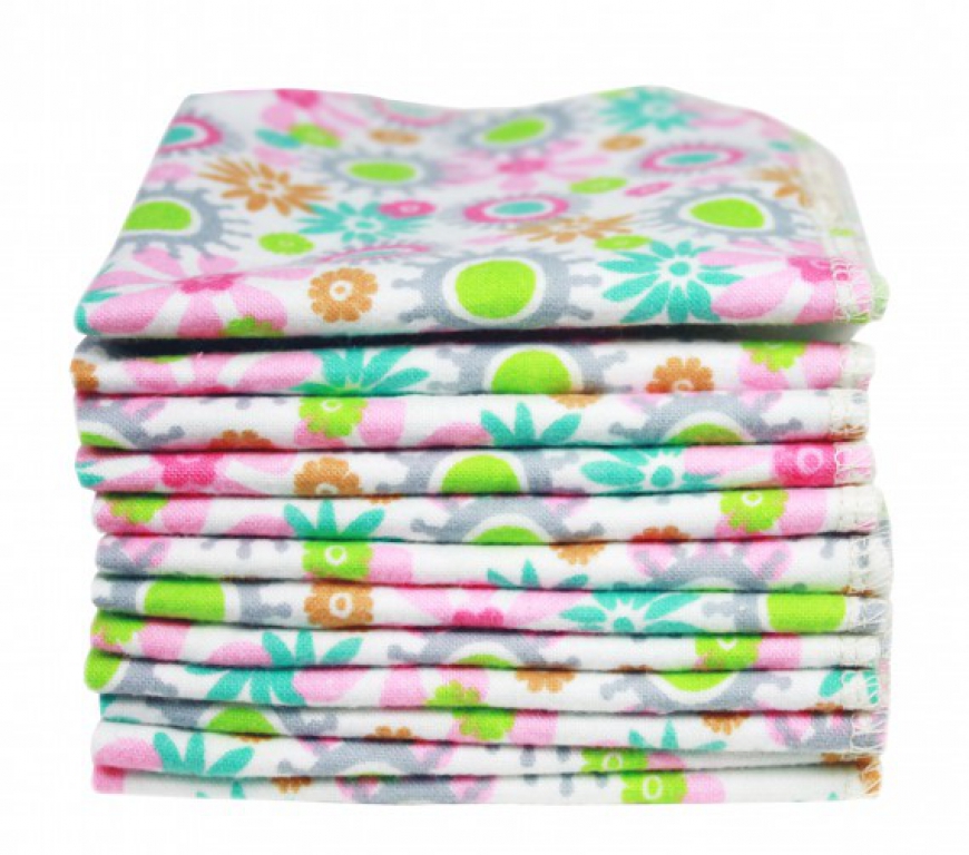 Waschlappen flanell flowers 12er-Pack