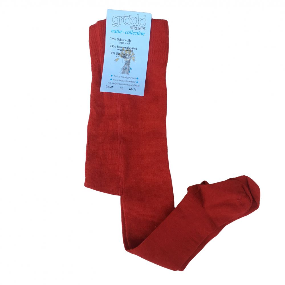 Babystrumpfhose 75% Wolle rot