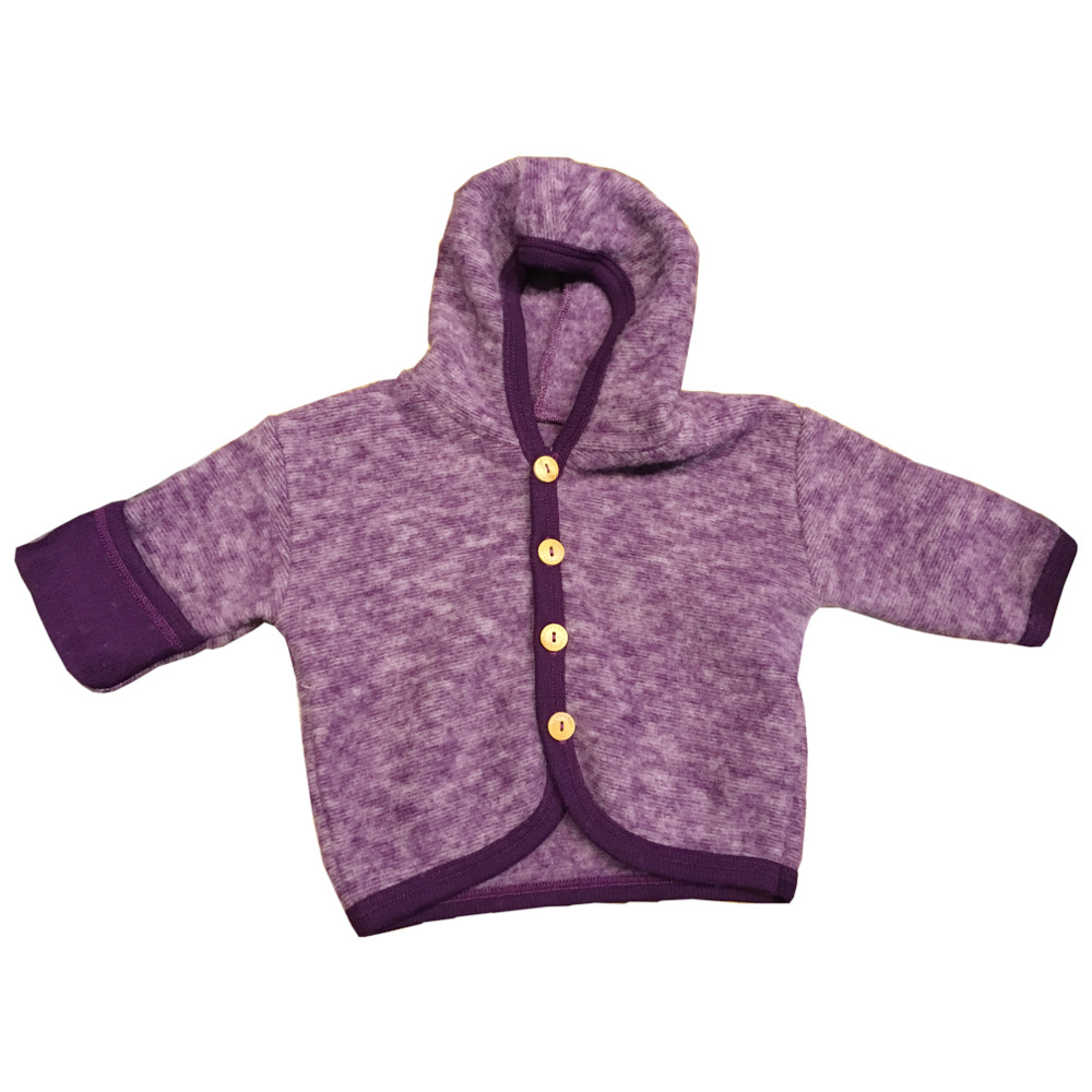 Cosilana Jäckchen Wollfleece m. Kapuze lila meliert Cosilana Jäckchen Wollfleece m. Kapuze lila meliert