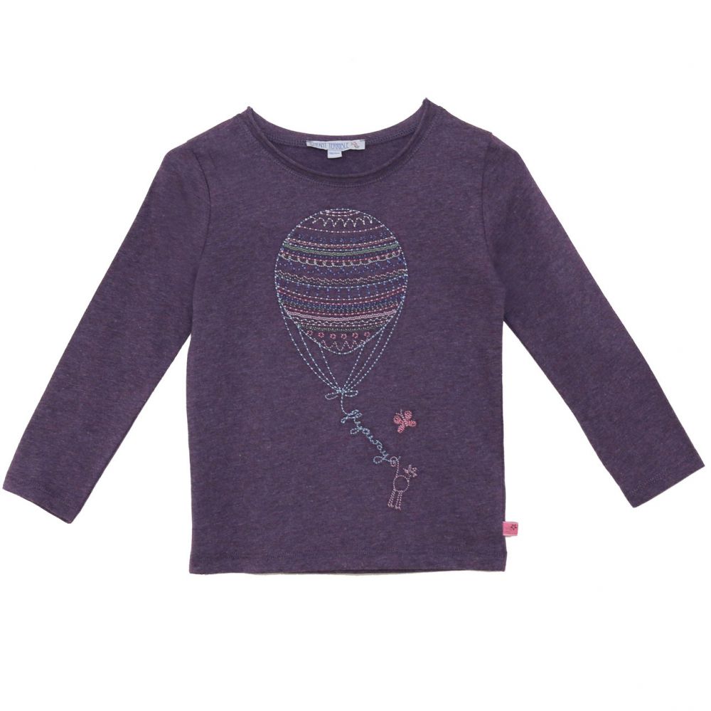 Langarmshirt Heißluftballon plum