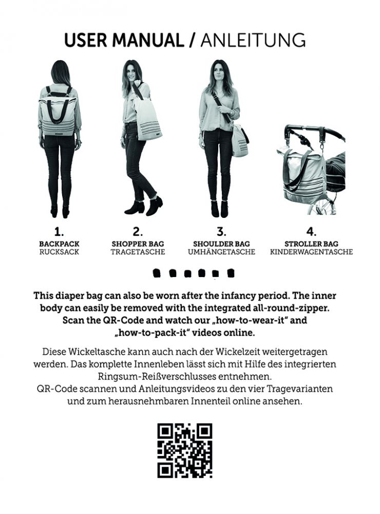 Wickeltasche Magical Mountain pink dip dye