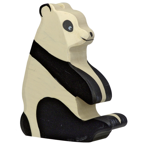 Holztiger Panda sitzend