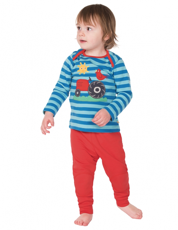 Bobby Langarmshirt Traktor Streifen blau