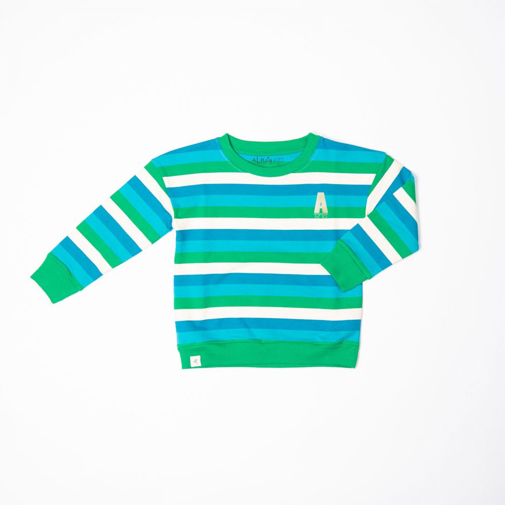 Sean Sweatshirt Jelly Bean Stripes blau-grün
