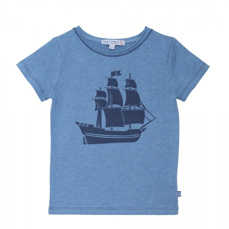 T-Shirt Piratenschiff skymelange