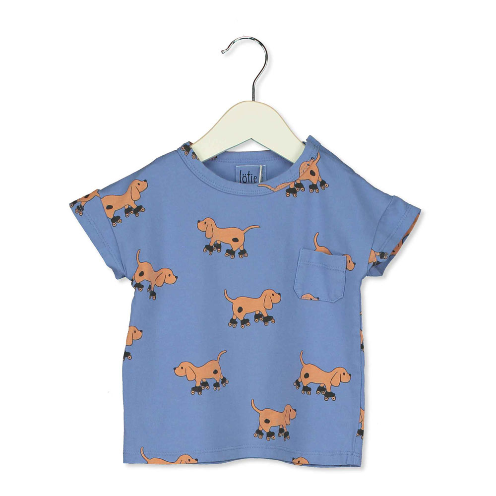 T-Shirt Babysize blau Hunde