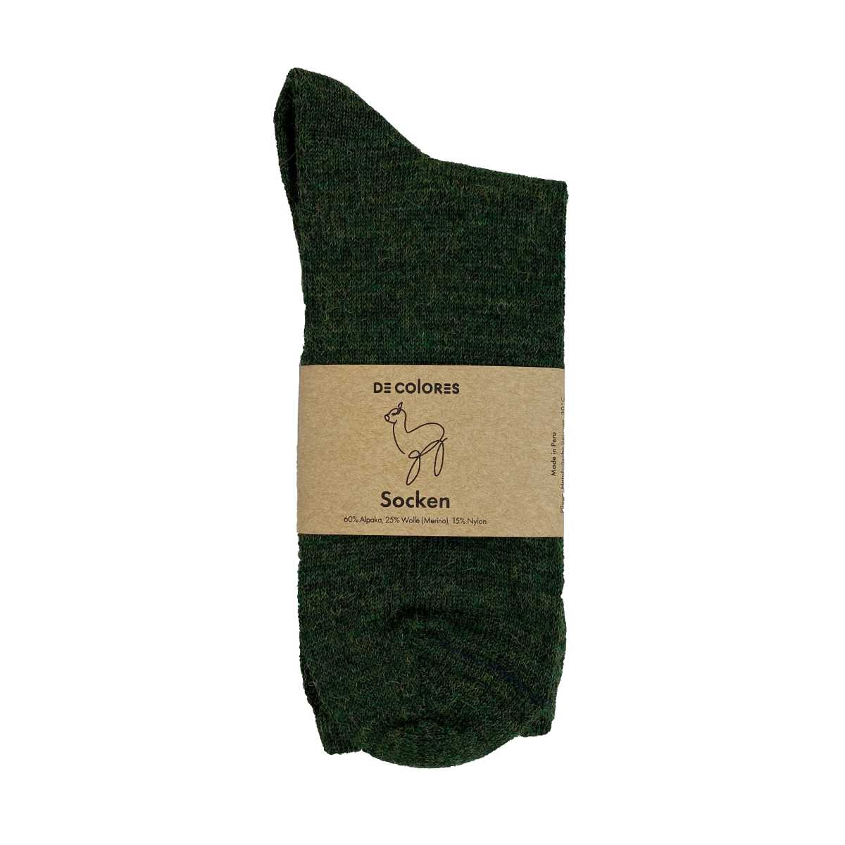 Socken Alpaka-Merino moosgrün