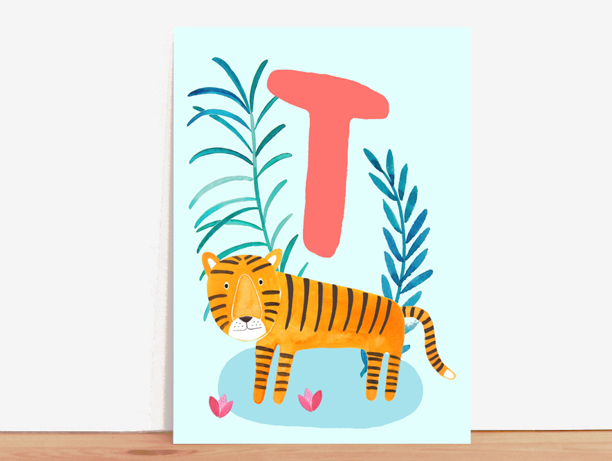 ABC-Karte T wie Tiger