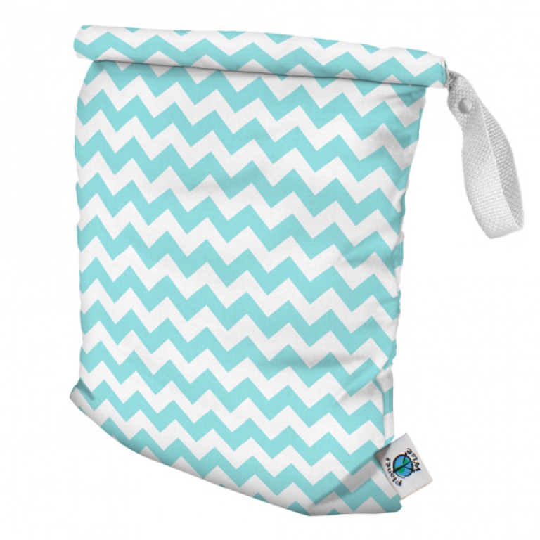 Planetwise Wetbag Roll-Down Teal Chevron