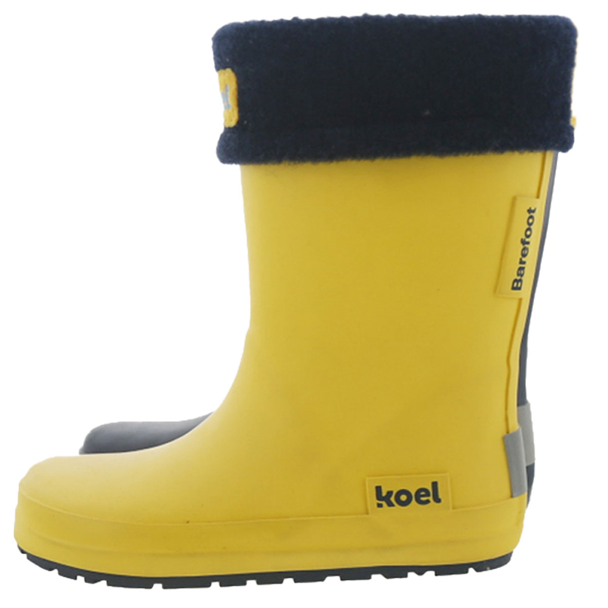 Gummistiefel Barefoot + Socke yellow