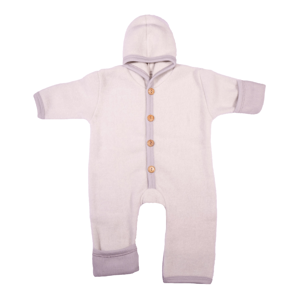 Baby Overall Fleece Wolle/BW grau melange