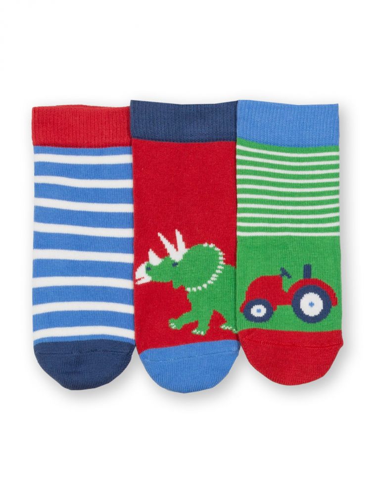 Socken 3er Pack Dino grün