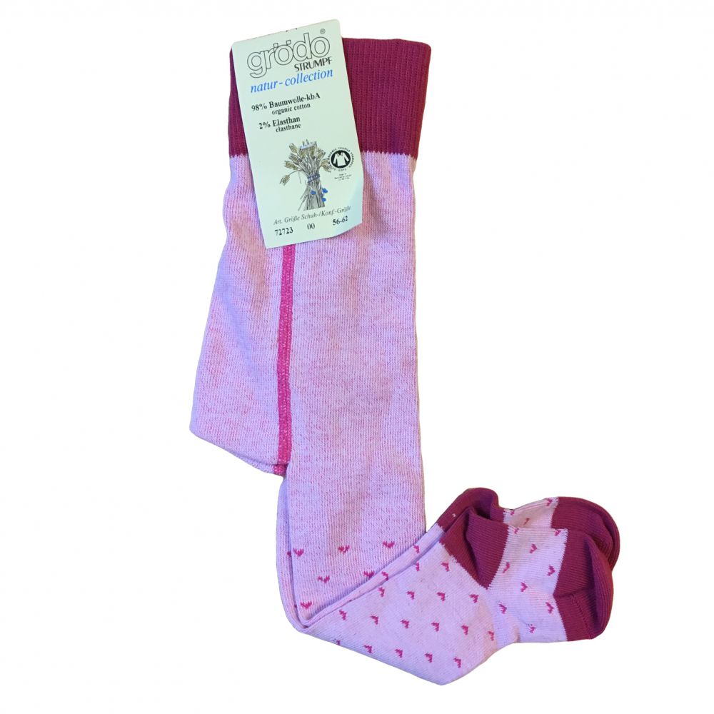 Babystrumpfhose rosa Herzen