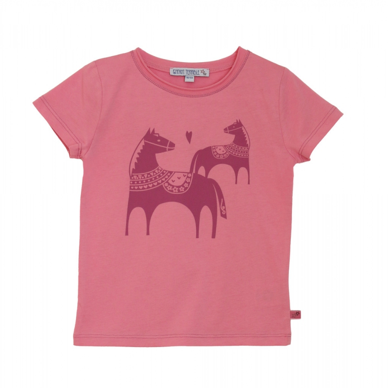 T-Shirt Pferde rose