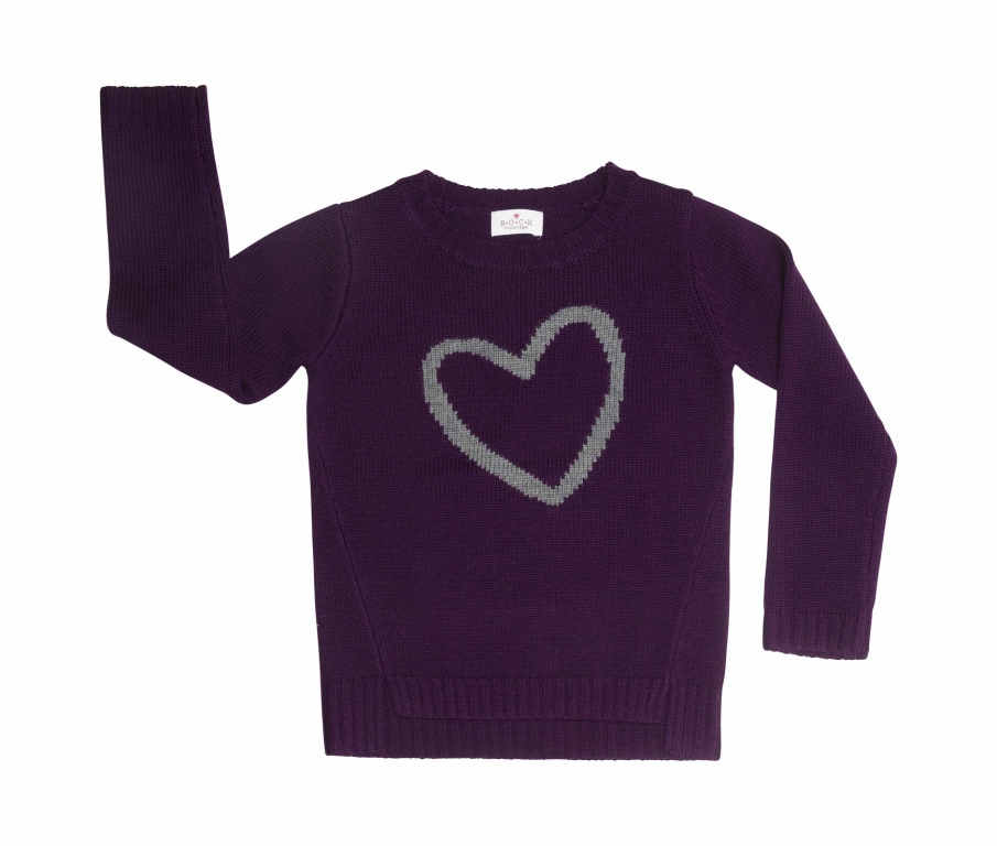 Pullover Wolle dark berry/heart