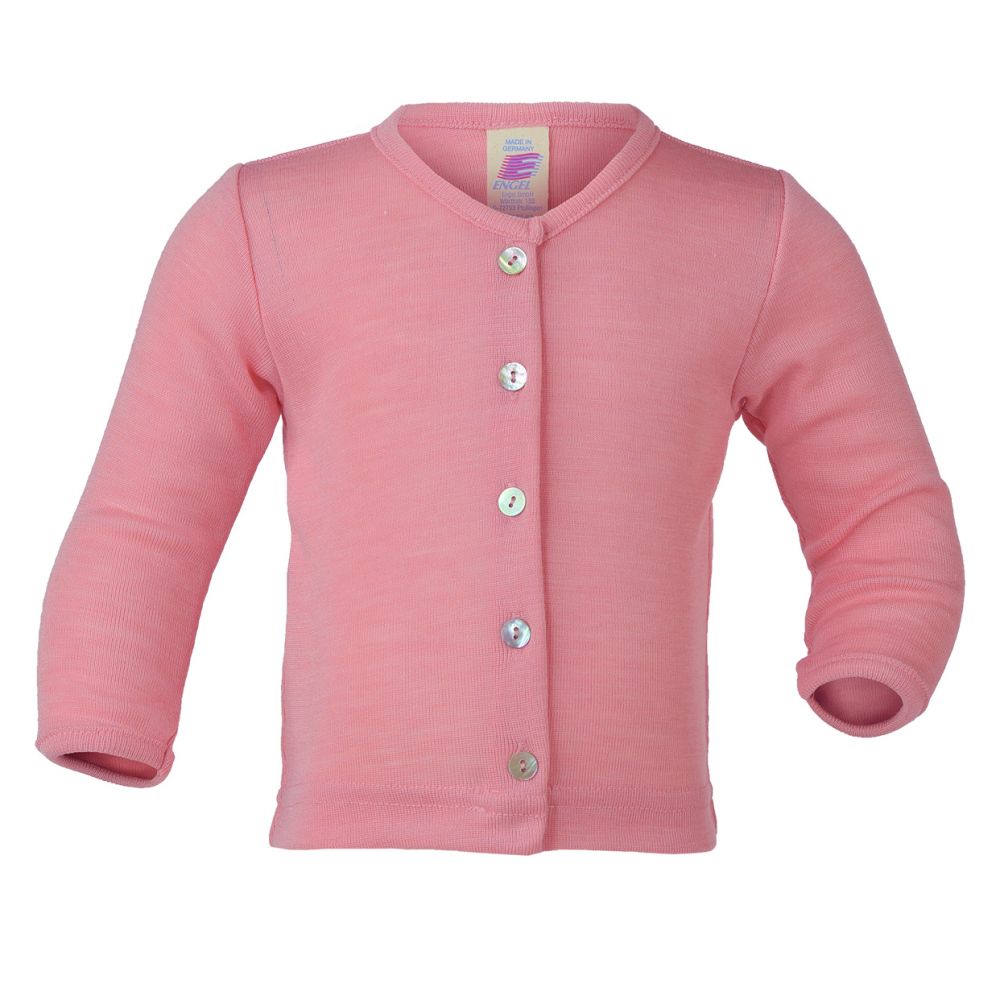 Baby-Cardigan Wolle/Seide lachs