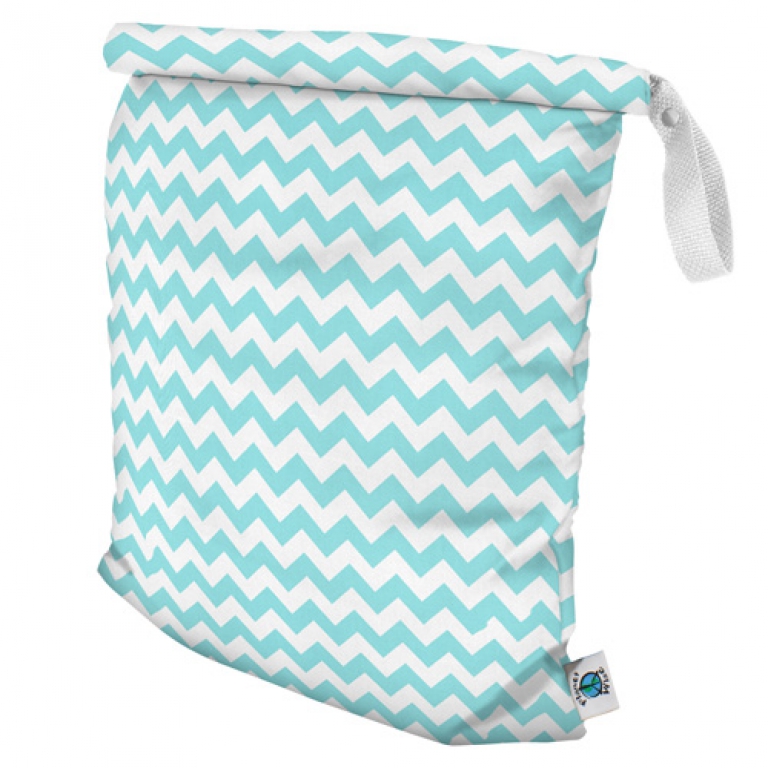 Planetwise Wetbag Roll-Down Teal Chevron