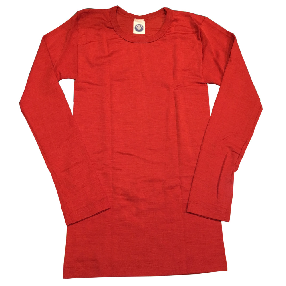 Unterhemd Langarm Wolle/Seide rot