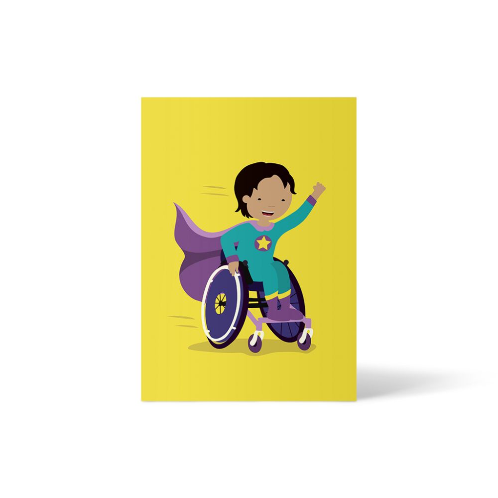 Postkarte Superheld:in gelb
