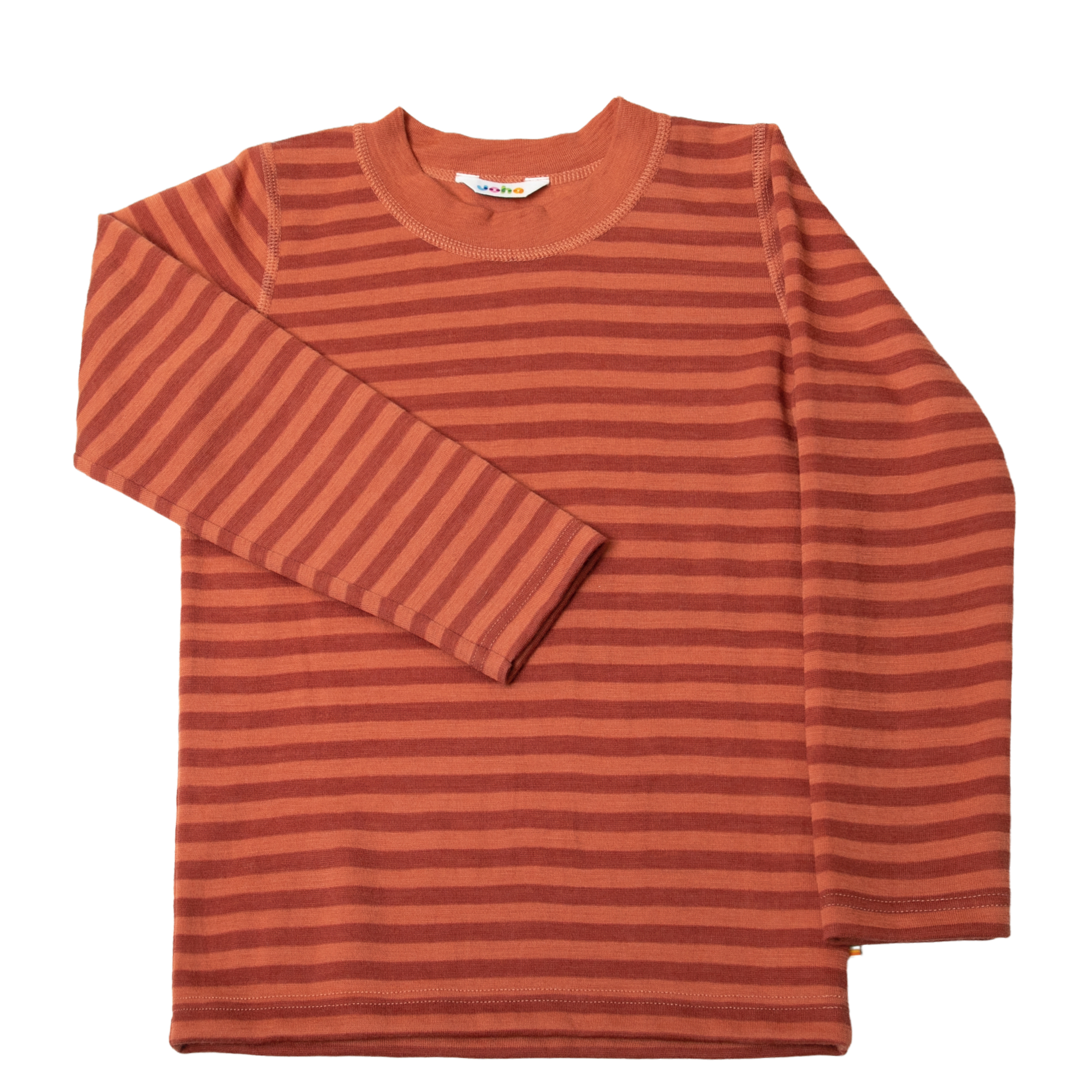Shirt Wolle geringelt orange